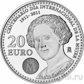 Испания 20 евро 2011 100-летие Международного женского дня