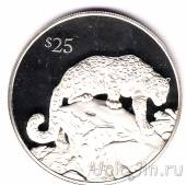 Британские Виргинские о-ва 25 долларов 1993 Снежный барс