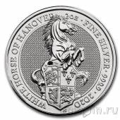 Великобритания 5 фунтов 2020 Ганноверская Лошадь (2 унции серебра)