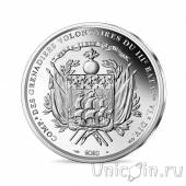 Франция 10 евро 2020 Визит Маркиза де Лафайета в США