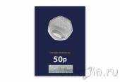 Великобритания 50 пенсов 2019 Стивен Хокинг (в карточке)