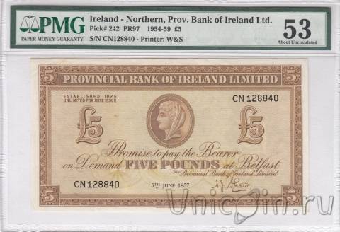 Северная Ирландия 5 фунтов 1954-59