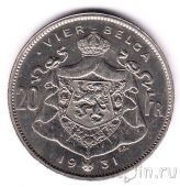 Бельгия 20 франков 1931 (Der Belgen)