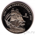 Маршалловы острова 5 долларов 1997 Корабль USS Constitution