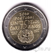 Португалия 2 евро 2020 75 лет OOH