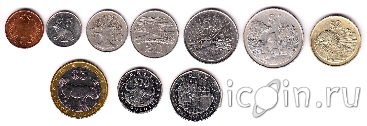 Карта 10 монет. Австралия монеты 1980 набор.