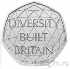 Великобритания 50 пенсов 2020 Diversity Built Britain