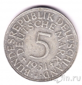ФРГ 5 марок 1951 (J)