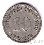 Германская Империя 10 пфеннигов 1901 (F)