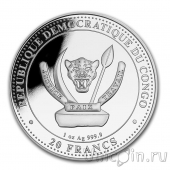 ДР Конго 20 франков 2020 Мамэньсизавры