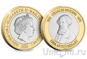 Джерси 2 фунта 2020 Чарльз Диккенс