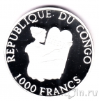 Конго 1000 франков 2005 Ласточки
