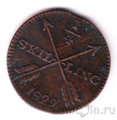Швеция 1/4 скиллинга 1829