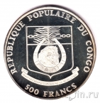 Республика Конго 500 франков 1991 Парусник