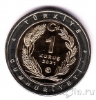 Турция набор 2 монеты 1 куруш 2021 Каракал и Собака Каталбурун
