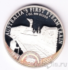 Острова Кука 1 доллар 2004 150 лет первому паровозу Австралии