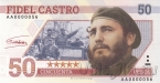 Коллекционная бакнота - 50 песо - Фидель Кастро