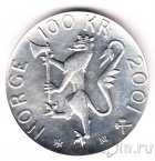 Норвегия 100 крон 2001 100 лет Нобелевской премии