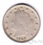 США 5 центов 1908