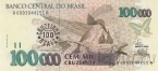 Бразилия 100 крузейро реал 1993