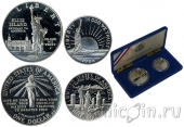 США набор 1/2 и 1 доллар 1986 Статуя свободы (Proof, в коробке)