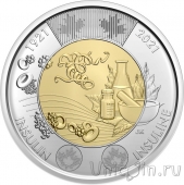 Канада 2 доллара 2021 100 лет открытия Инсулина