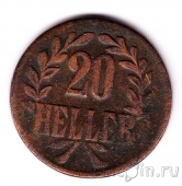 Немецкая Восточная Африка 20 геллеров 1916 (медь)