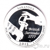 США 25 центов 2015 Saratoga (S, серебро)