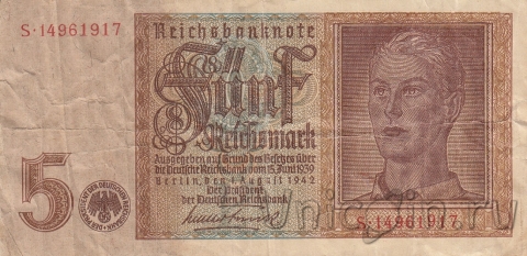 Германия 5 марок 1942