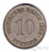 Германская Империя 10 пфеннигов 1905 (A)