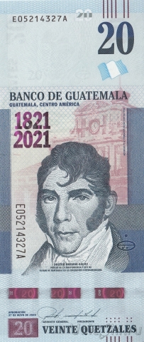 Гватемала 20 кетцаль 2021 200 лет Независимости