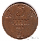 Норвегия 5 оре 1951