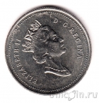Канада 25 центов 1990