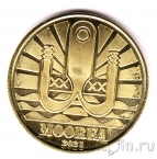 Остров Муреа набор 2 монеты 1 доллар 2021 Рыба Иглобрюх и Кальмар