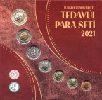 Турция набор 6 монет 2021 + серебряный жетон (в буклете)