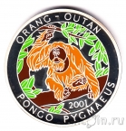Чад 1000 франков 2001 Орангутан