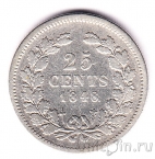 Нидерланды 25 центов 1848