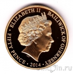 Гернси набор 6 монет 50 пенсов 2014 Первая мировая война