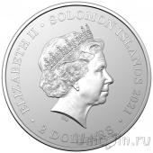 Соломоновы острова 2 доллара 2021 Госпожа Чжэн
