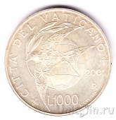 Ватикан 1000 лир 2001 Мир