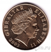 Гибралтар 5 фунтов 2002 50 лет правлению Королевы Елизаветы II