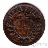 Швейцария 2 раппена 1907