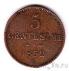 Ломбардо-Венецианское королевство 5 чентезимо 1852 (М)