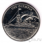 Маршалловы острова 5 долларов 1998 Бронепалубный крейсер USS Olympia