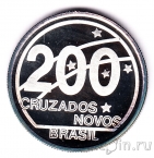 Бразилия 200 новых крузадо 1989 100 лет Республике