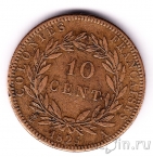 Колонии Франции 10 сантимов 1825