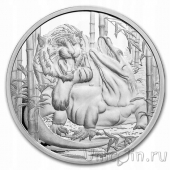 Ниуэ 2 доллара 2022 Высшие Хищники: Тигр против Варана