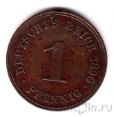 Германская Империя 1 пфенниг 1890 (A)