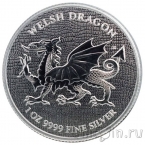 Ниуэ 2 доллара 2022 Валлийский дракон