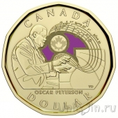 Канада 1 доллар 2022 Джазовый музыкант Оскар Петерсон (цветная)